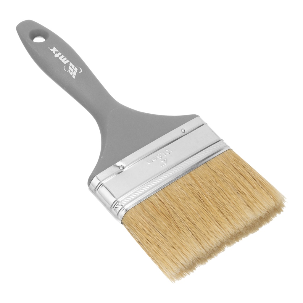 Flat brush "Euro" 4", natural bristle, plastic handle// MTX 830679