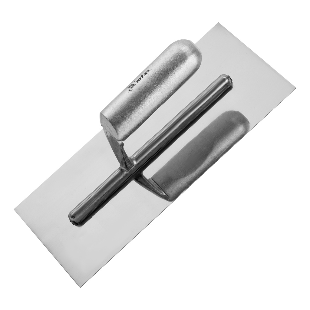 Steel float, 280 x 130 mm, mirror-finished, wooden handle// MTX 867329