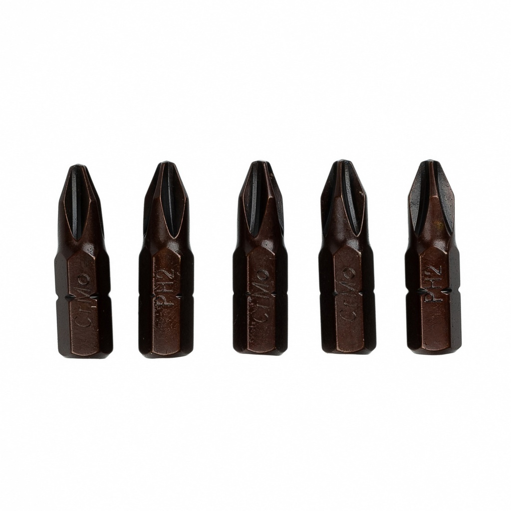Bit Set PH2 1/4 5 x 25, steel CrV, 5pcs// MTX