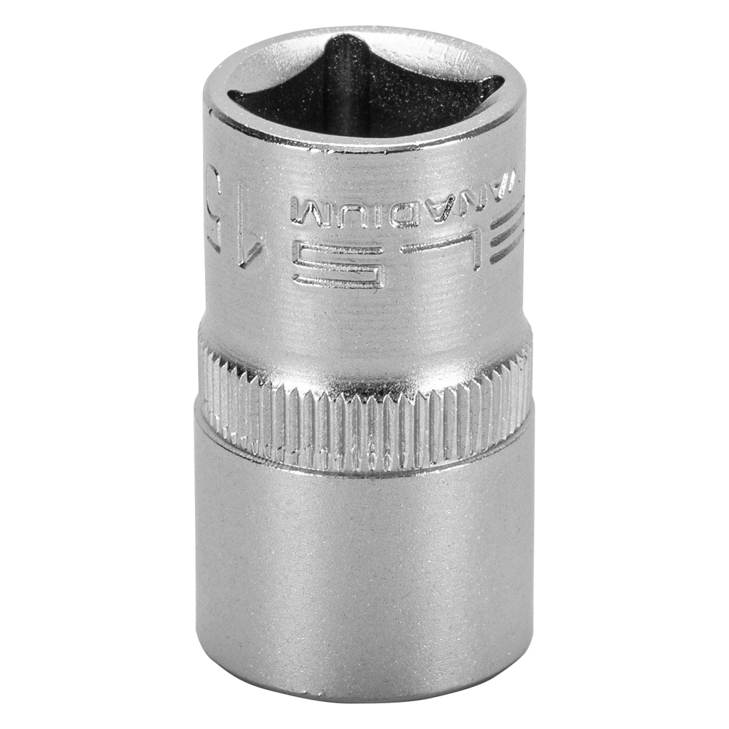 1/2" Dr,, 6PT Головка 15 мм, CrV, с пластиковым держателем // Stels