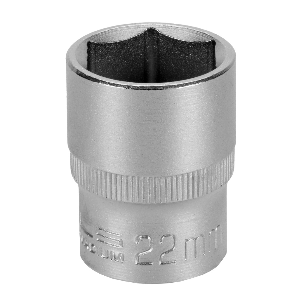 1/2" Dr,, 6PT Socket 22 mm, CrV, with plastic holder// Stels 1382255