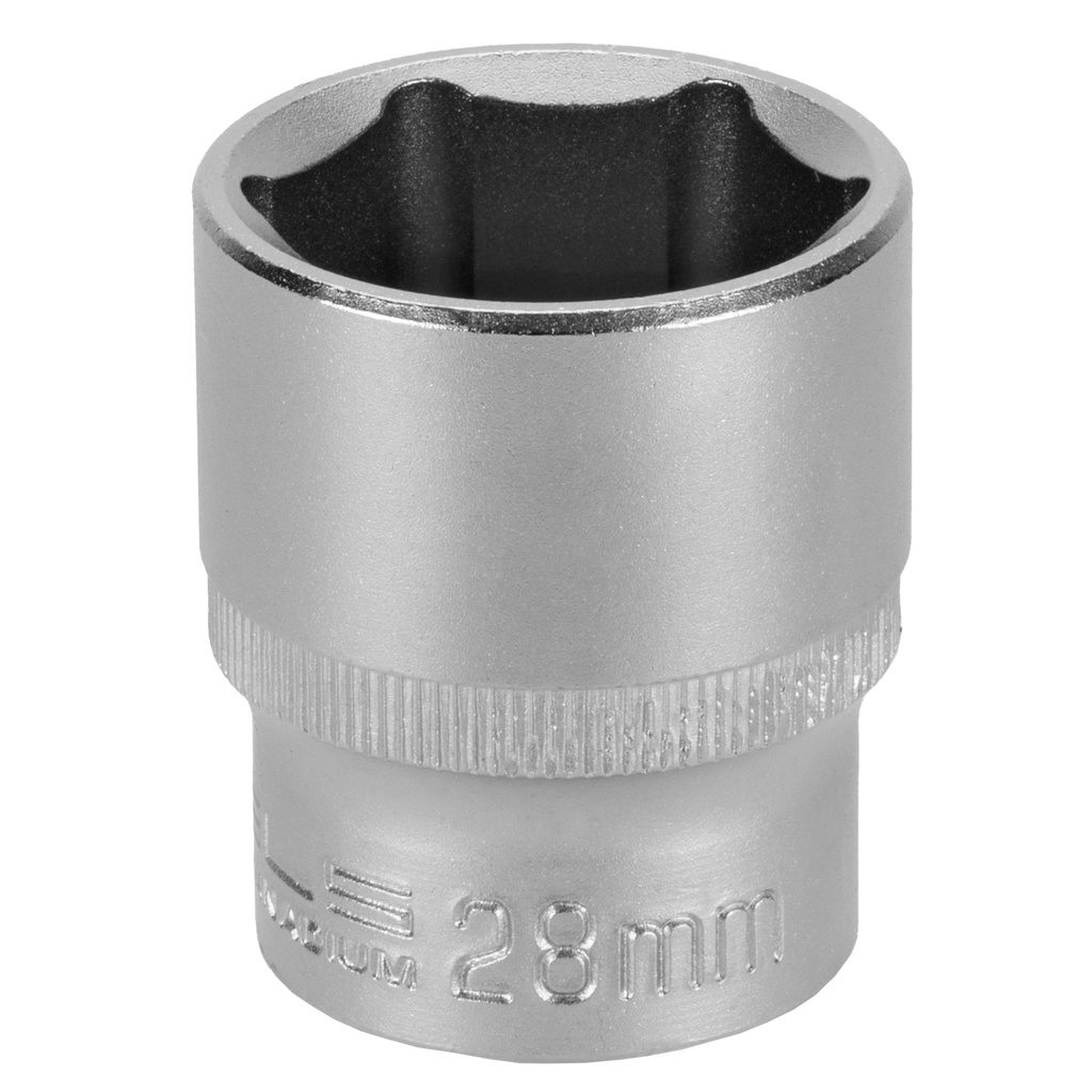 1/2" Dr,, 6PT Головка 28 мм, CrV, с пластиковым держателем // Stels