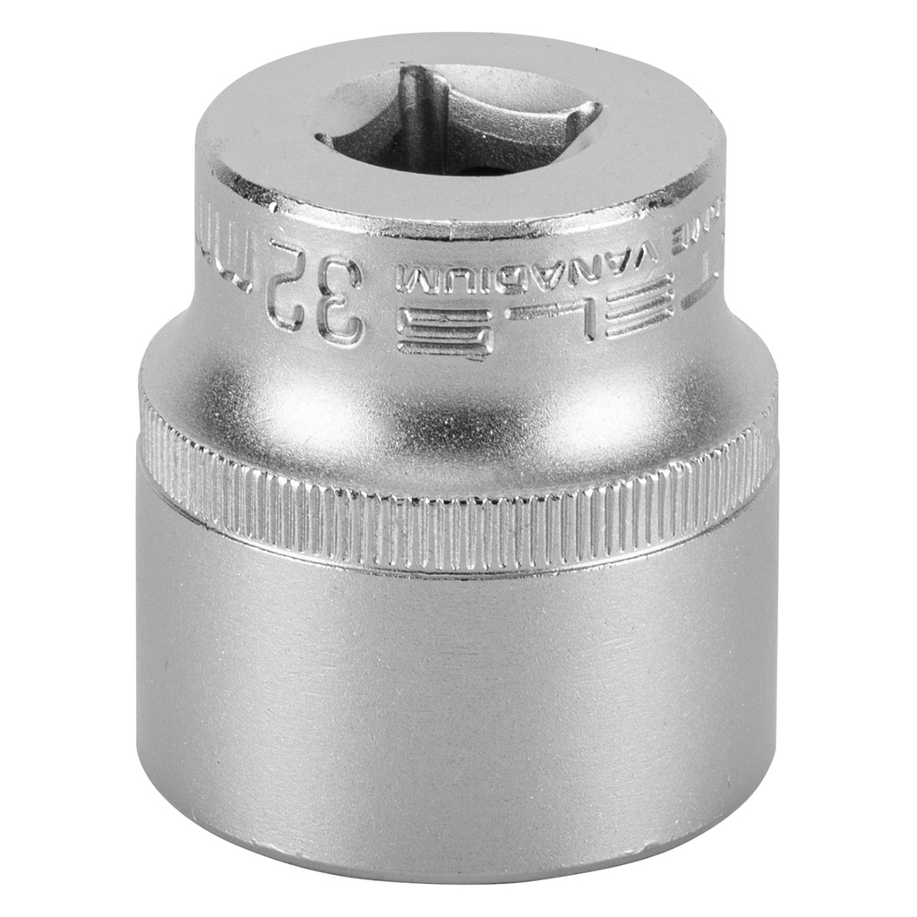 1/2" Dr,, 6PT Socket 32 mm, CrV, with plastic holder// Stels 1383255
