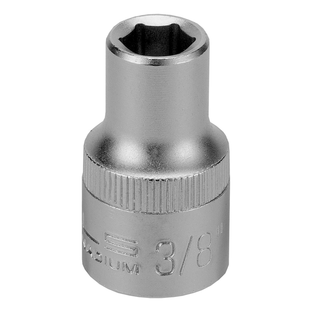 1/2" Dr,, 6PT Socket 3/8", CrV, with plastic holder// Stels 1384555