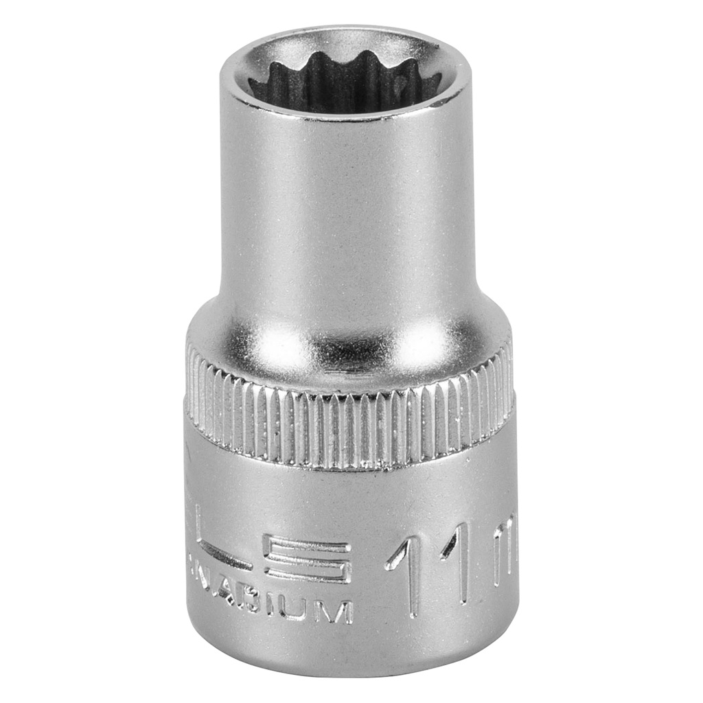 1/2" Dr,, 12PT Socket 11 mm, CrV, with plastic holder// Stels 1391155