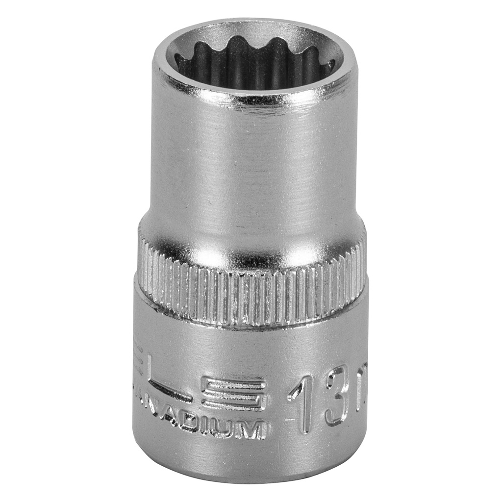 1/2" Dr,, 12PT Socket 13 mm, CrV, with plastic holder// Stels 1391355