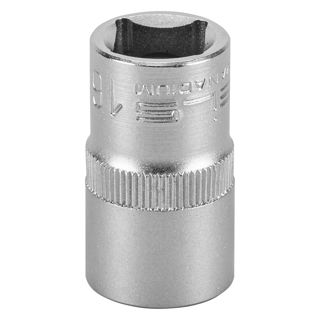 1/2" Dr,, 12PT Socket 16 mm, CrV, with plastic holder// Stels 1391655