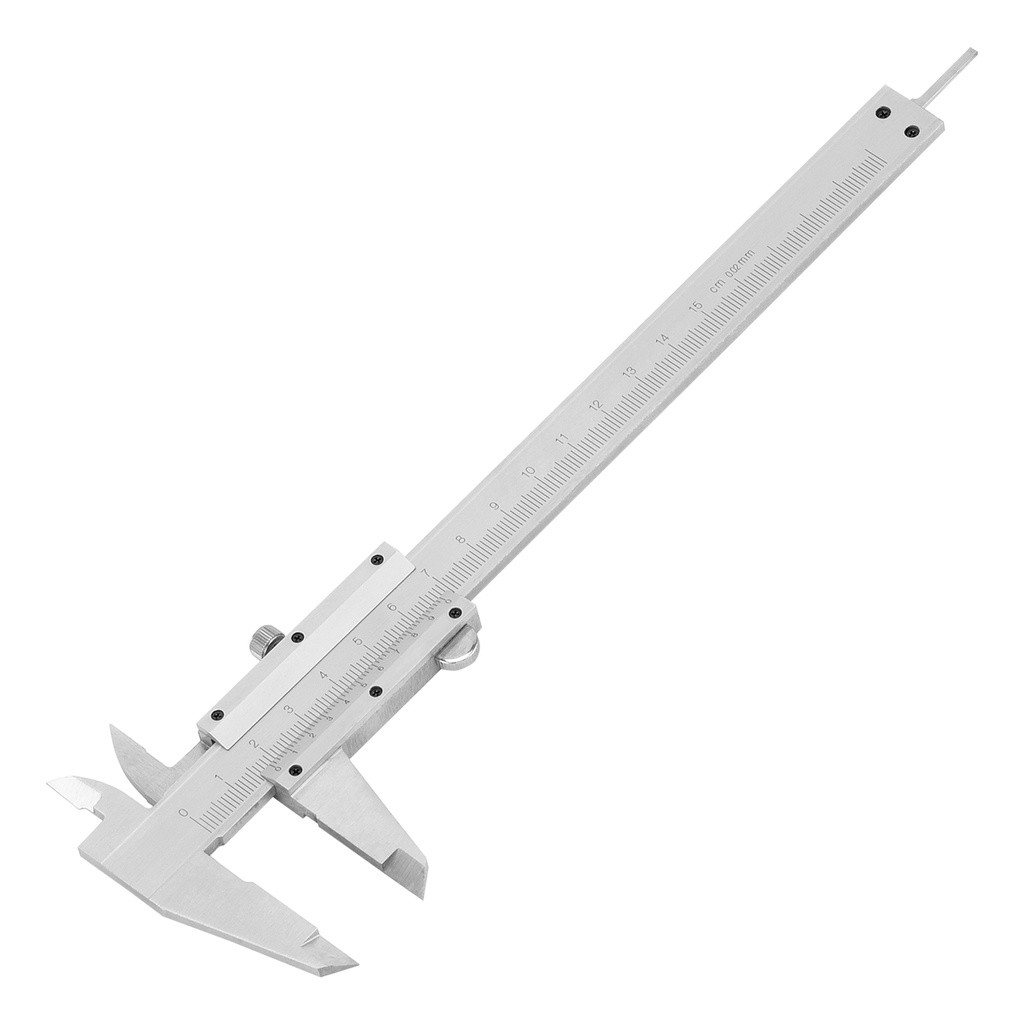 Slide gauge, 150 mm, scale interval 0,02 mm, with depth gage, double scale, metal// MTX 3163159