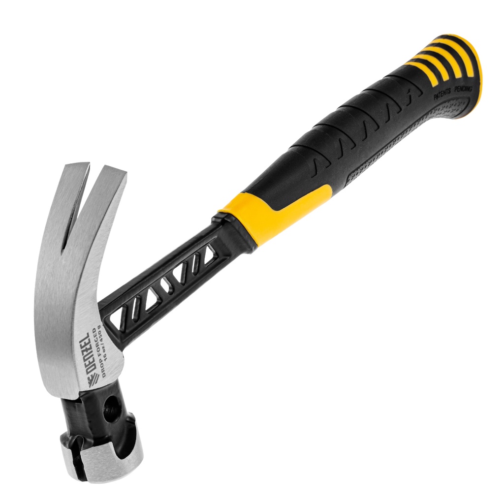 16 oz Claw-hammer, Solid-forged , pane with magnet, bi-material rubber grip handle// Denzel 7710465