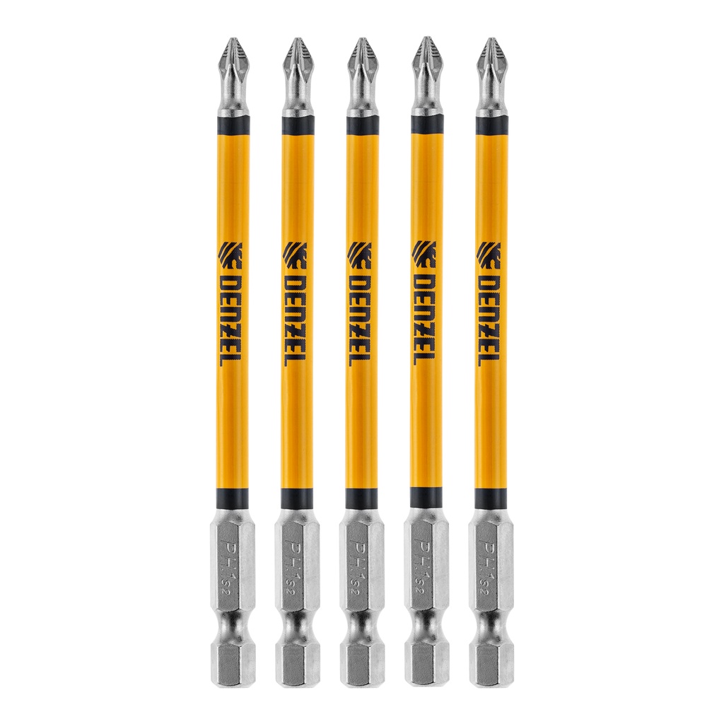 Набор бит Denzel PH1 × 100 мм (4″), 5 шт.