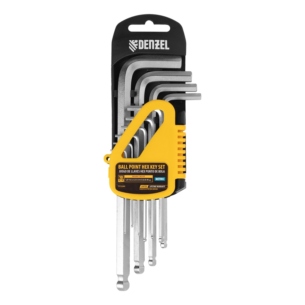 10 pc, Ball-point Hex key set, METRIC// Denzel 7712305