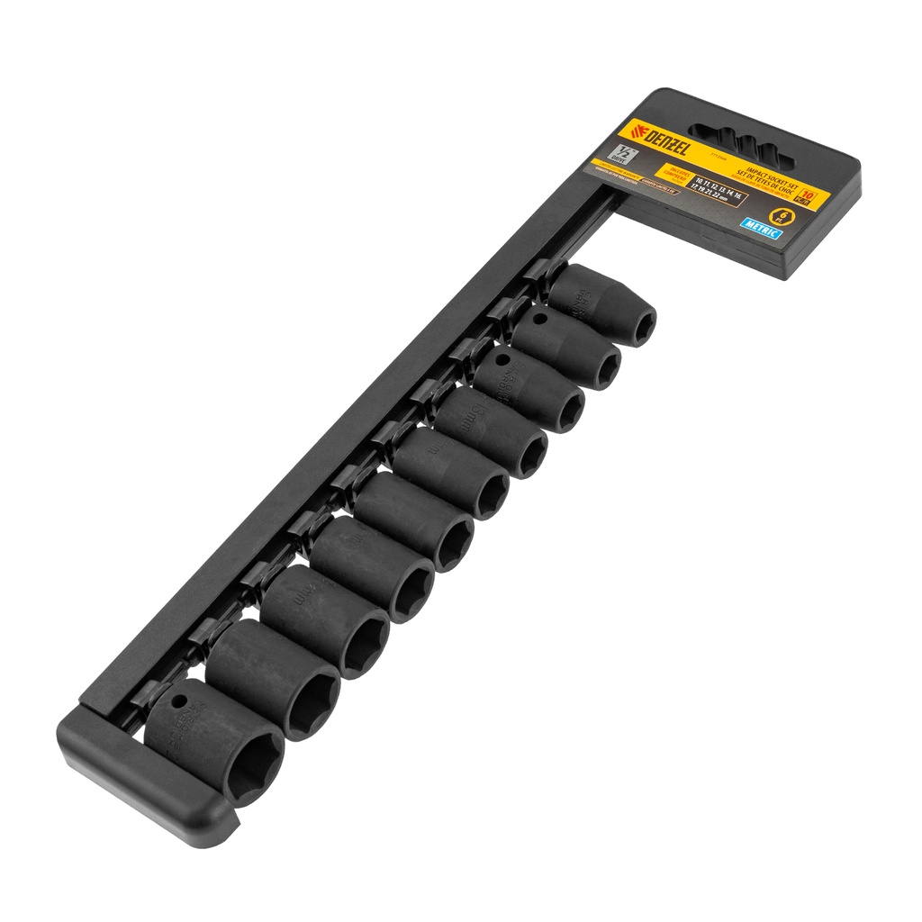 Denzel Impact Socket Set 1/2″ Drive, Metric, 10 pcs