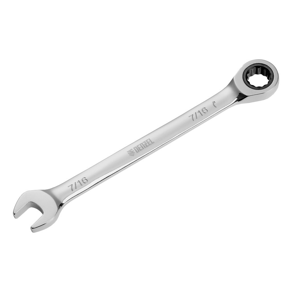 7/16" Ratcheting combination wrench// Denzel 7714823