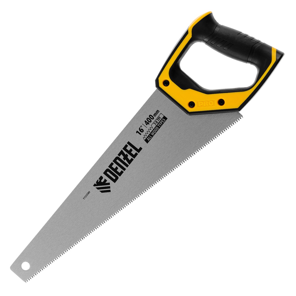 16" Hand saw, 7-8 TPI, Bi-material handle// Denzel 7723580