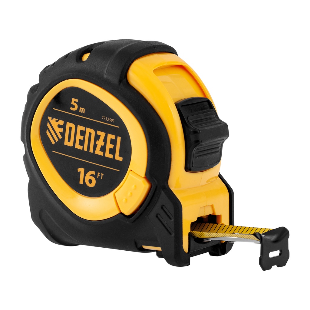 Tape measure, rubberized body, 16', 3 lockers// Denzel 7732591