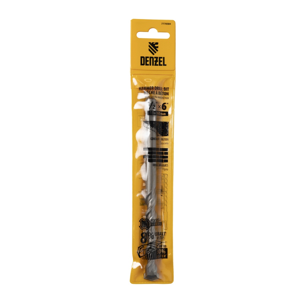 SDS-plus Hammer Drill Bit, 1/2"x6"// Denzel 7770584