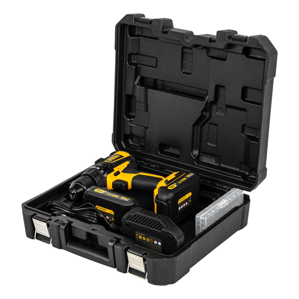 Cordless Drill/Driver, brushless motorBLDL-IB-18-02,Li-Ion,18V,1,5Ah,2batteries,G-type plug// Denzel 8826121