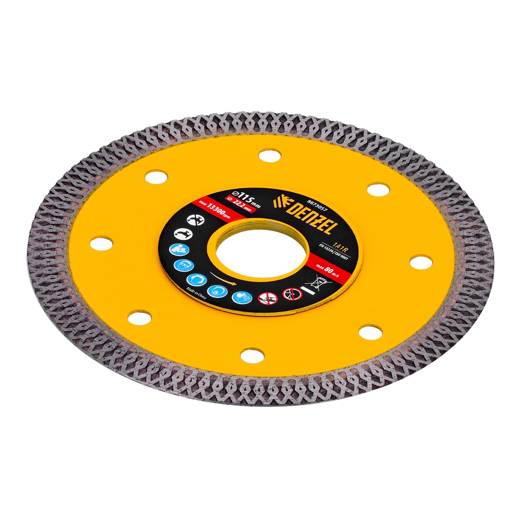 Diamond cutting disc 115 х 22,2 mm, dry and wet cut// Denzel 8873057