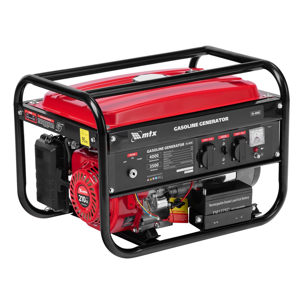 Gasoline generator BS-4000E, rated power 3,5 kW,max power 4 kVA, 230 V, 15 L,electric start// MTX 8894538
