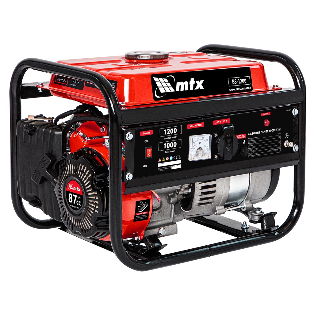Gasoline generator BS-1200, rated power 1 kW,max power 1,2 kVA, 230 V, 5,5 L,manual start// MTX 8894541