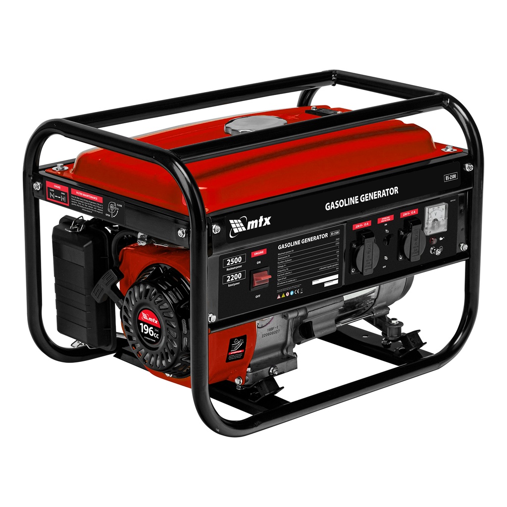Gasoline generator BS-2500, rated power 2,2 kW,max power 2,5 kVA, 230 V, 15 L,manual start// MTX 8894542