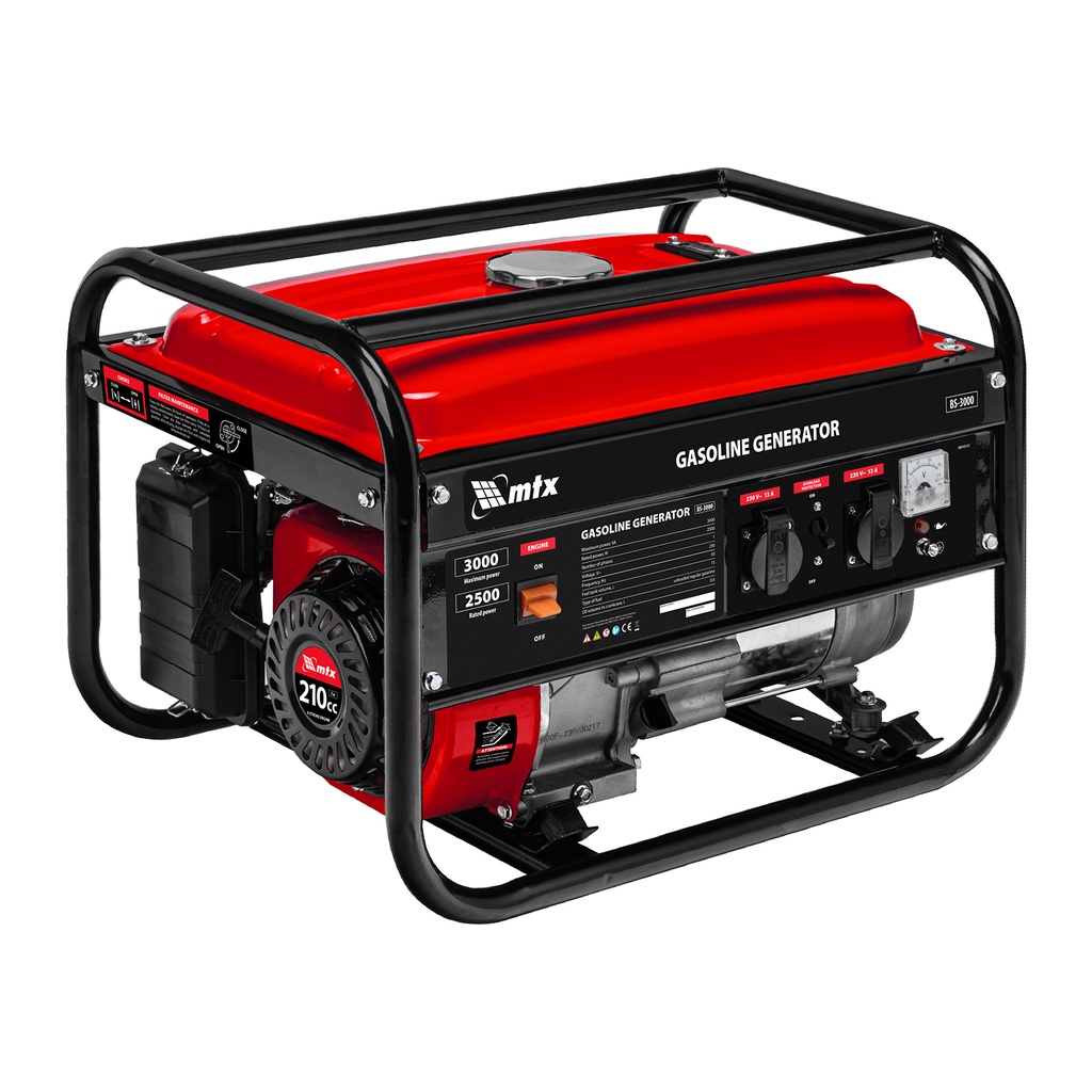 Gasoline generator BS-3000, rated power 2,5 kW,max power 3 kVA, 230 V, 15 L,manual start// MTX 8894543