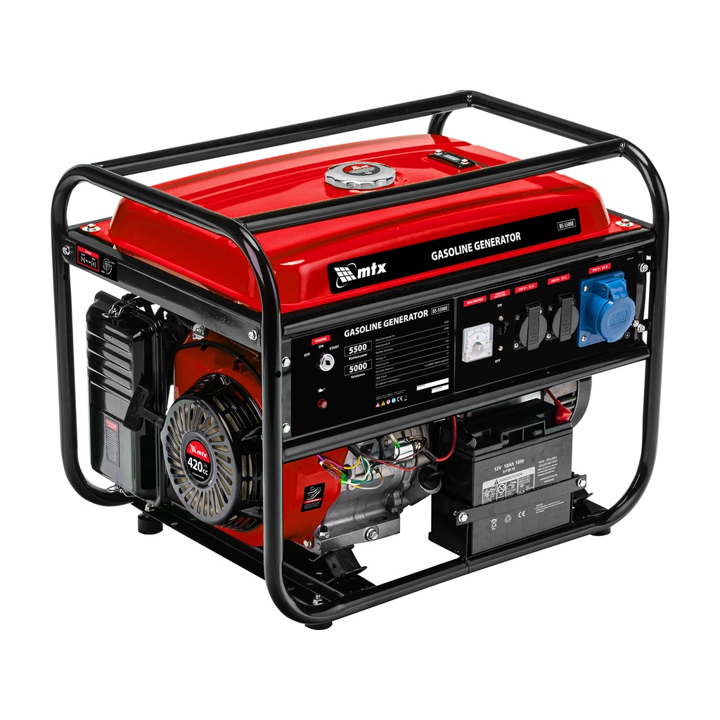Gasoline generator BS-5500E, rated power 5 kW,max power 5,5 kVA, 230 V, 25 L,electric start// MTX 8894548