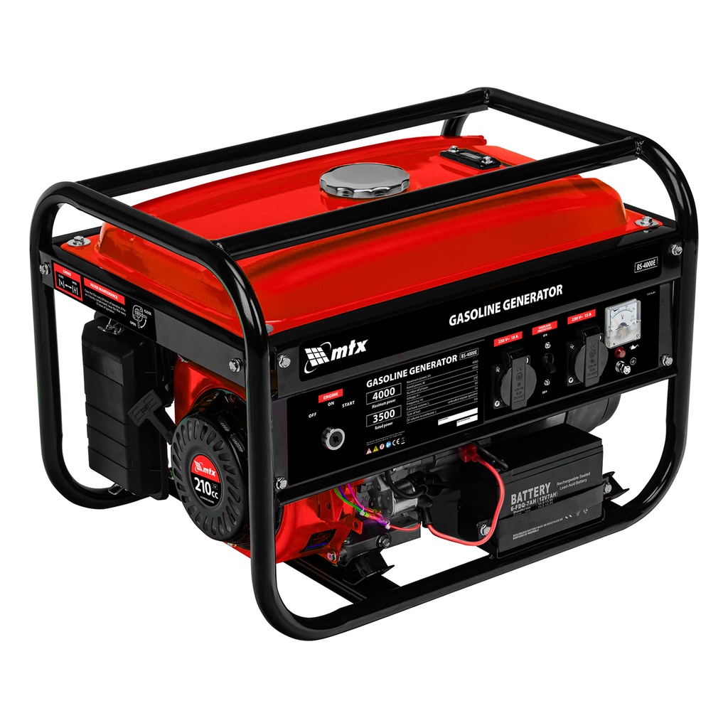 Gasoline generator BS-4000E, rated power 3,5 kW,max power 4 kVA, 230 V, 15 L,electric start// MTX 9994538