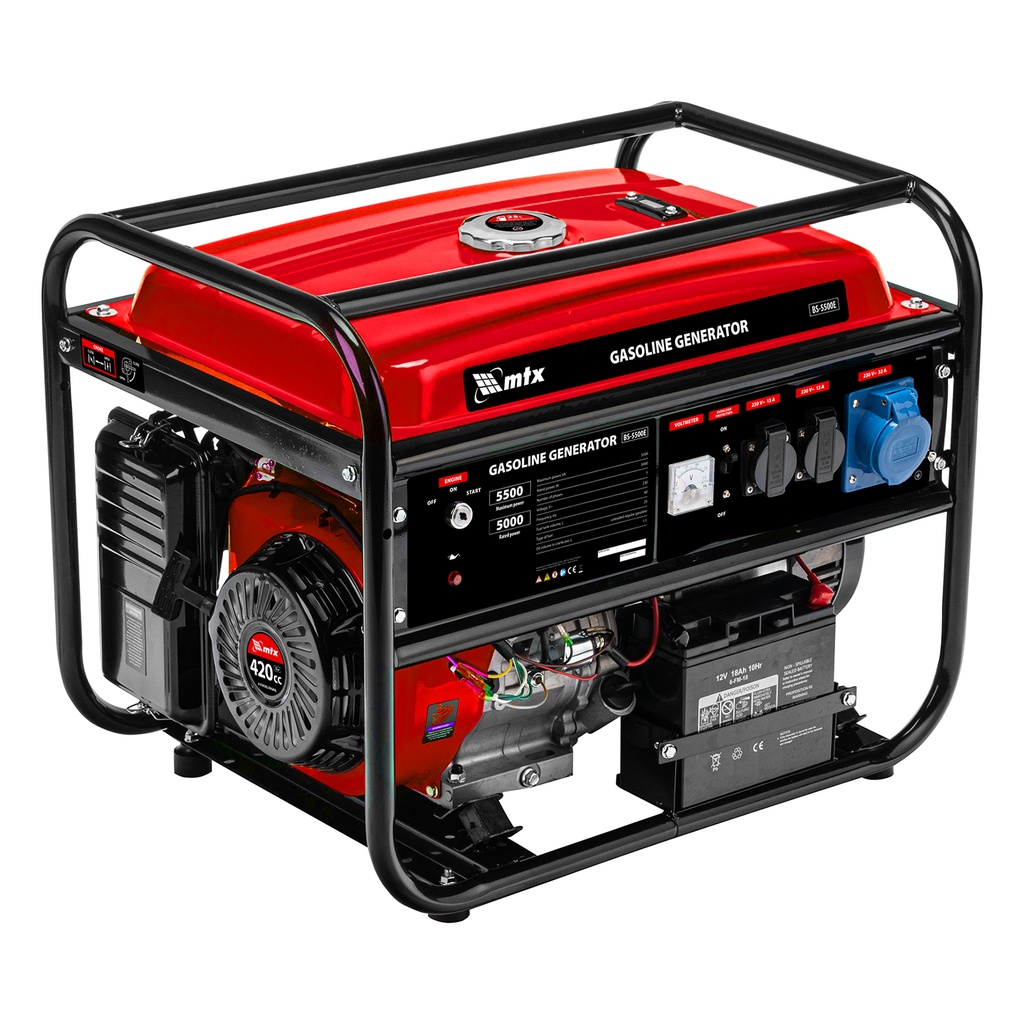 Gasoline generator BS-5500E, rated power 5 kW,max power 5,5 kVA, 230 V, 25 L,electric start// MTX 9994548