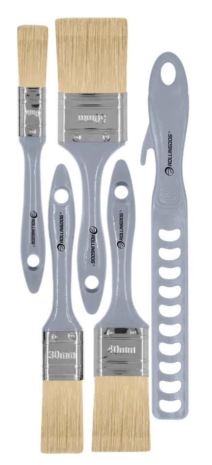 Rolling Dog 5PC Brush Kit W/ Stir Bar / Набор кистей с мешалкой 5 в 1, Art. 10634