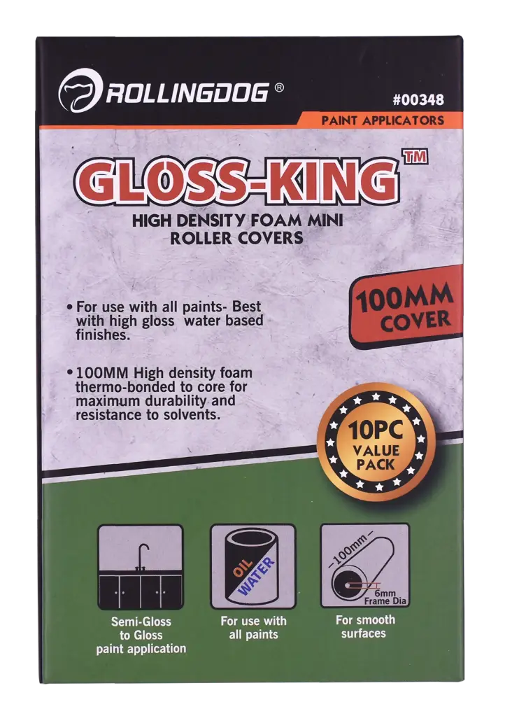 Rolling Dog High Density Foam MiniRoller Covers 10PC / Мини-валики из плотной пены 10 шт., Art. 00348 