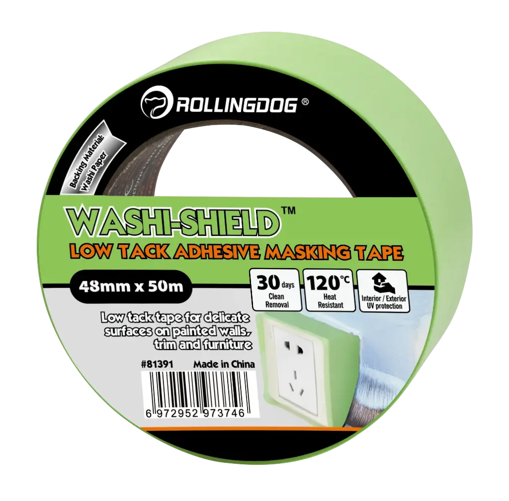 Rolling Dog Low Tack Adhesive Masking Tape (48 mm × 50 m) / Малярная лента (48 мм × 50 м), Art. 81391