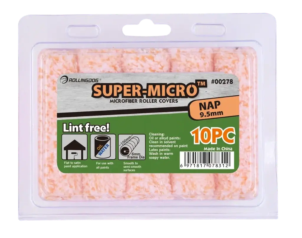 RollingDog Super-Micro Microfiber Mini Roller Cover 100 mm (4″), 10 pcs