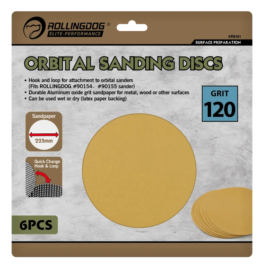 RollingDog Orbital Sanding Discs P120 225 mm, 6 pcs