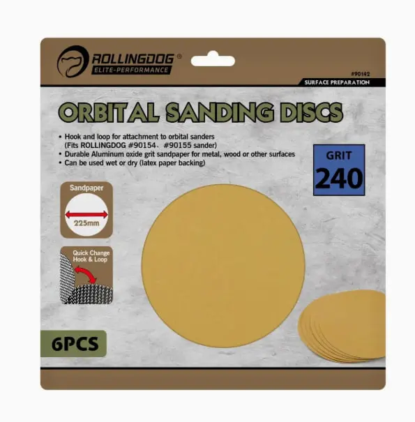 RollingDog Orbital Sanding Discs P240 225 mm, 6 pcs