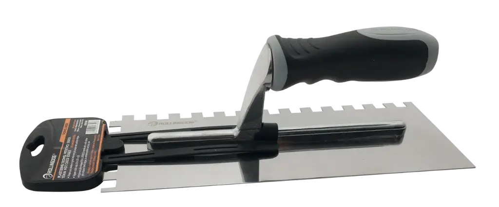 Rolling Dog Plastering Trowel With Two Sided 10mm Notched Edges / Шпатель для штукатурки с двухсторонними зубчатыми краями 10 мм, Art. 50146