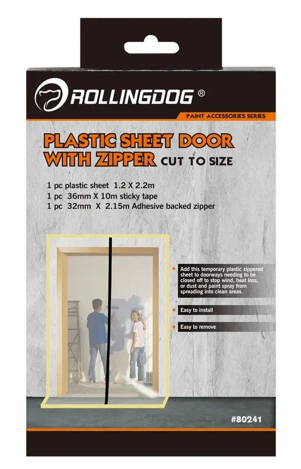  Rolling Dog Plastic Sheet Door With Zip / Пластиковая дверь с молнией, Art. 80241