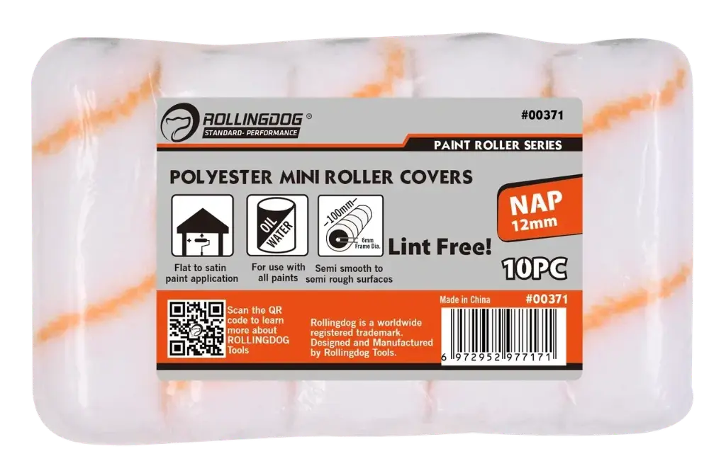 RollingDog STANDARD Polyester Roller Covers 100 mm (4″), 10 pcs