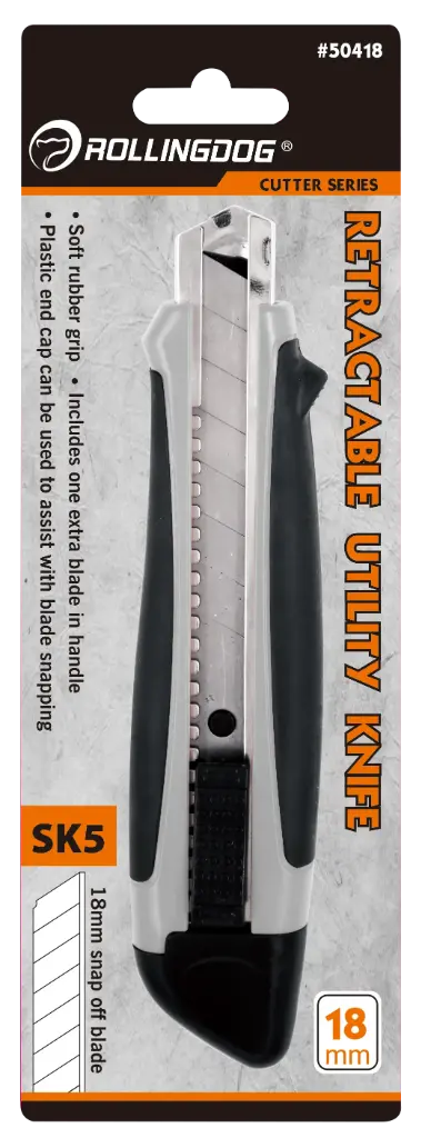 RollingDog Retractable Utility Knife with 18 mm