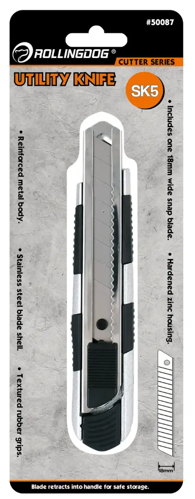 RollingDog Snap-Off Blade Utility Knife 18 mm