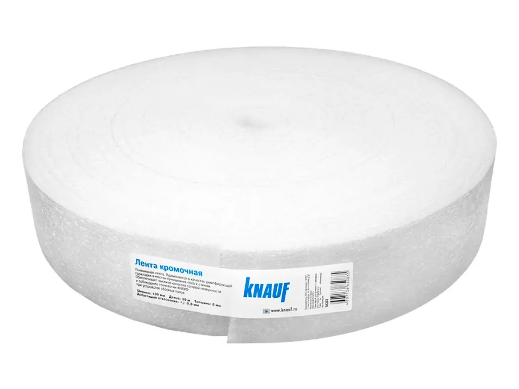 Knauf Edge tape for floors 100x20000 mm (20) /Лента кромочная для полов 100х20000 мм (20) - 94203