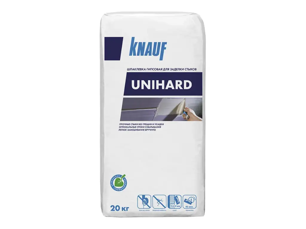 Knauf Unihard Gypsum-Based  Putty 20 kg / Шпаклёвка гипсовая высокопрочная Унихард 20 кг