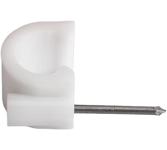 Скоба для электрокабеля круглая 6 мм (50 шт) / Round electrical cable clamp 6 mm(50 pcs)