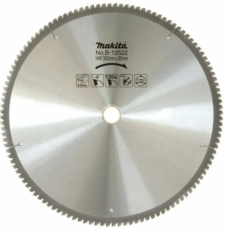 Makita Aluminium Cutting Saw Blade 355x30mm, 120 Teeth / Пильный диск по алюминию, 355×30 мм, 120 зубьев - B-12522