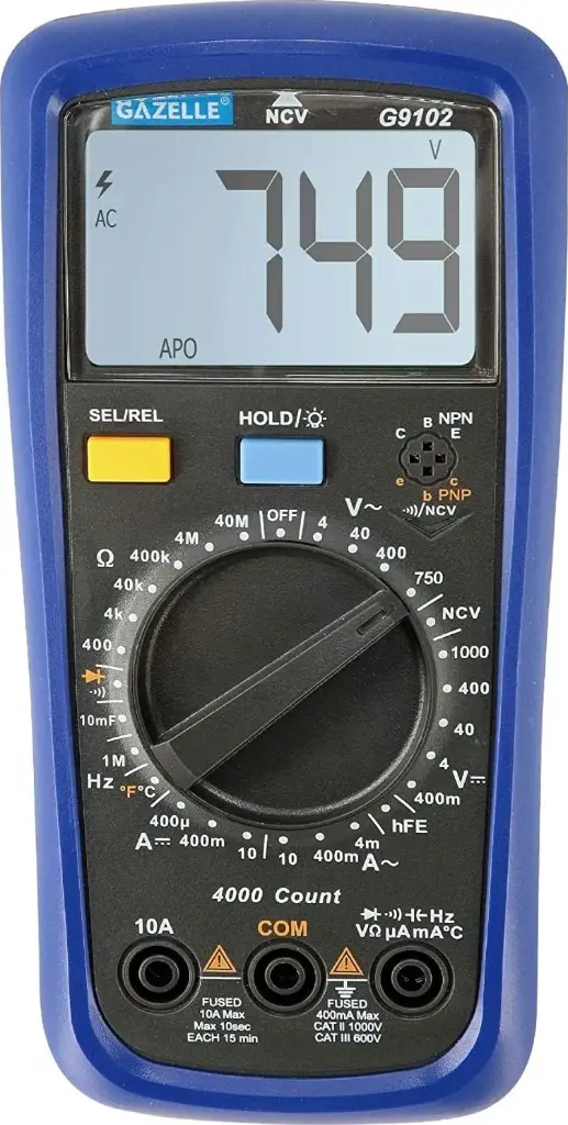 Цифровой мультиметр Gazelle 200 mV–750 VAC/1000 VDC