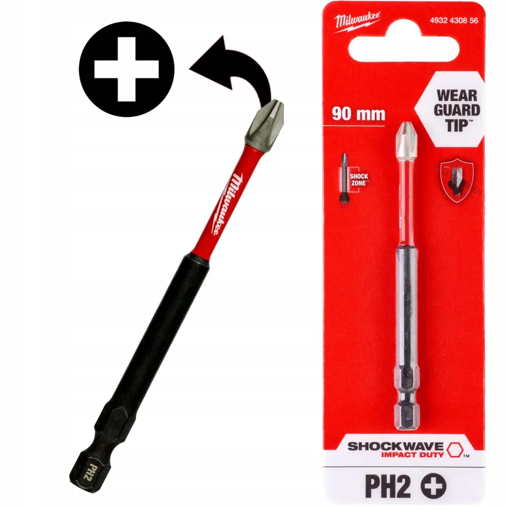 Milwaukee SHOCKWAVE PH2 Screwdriver Bit 90 mm