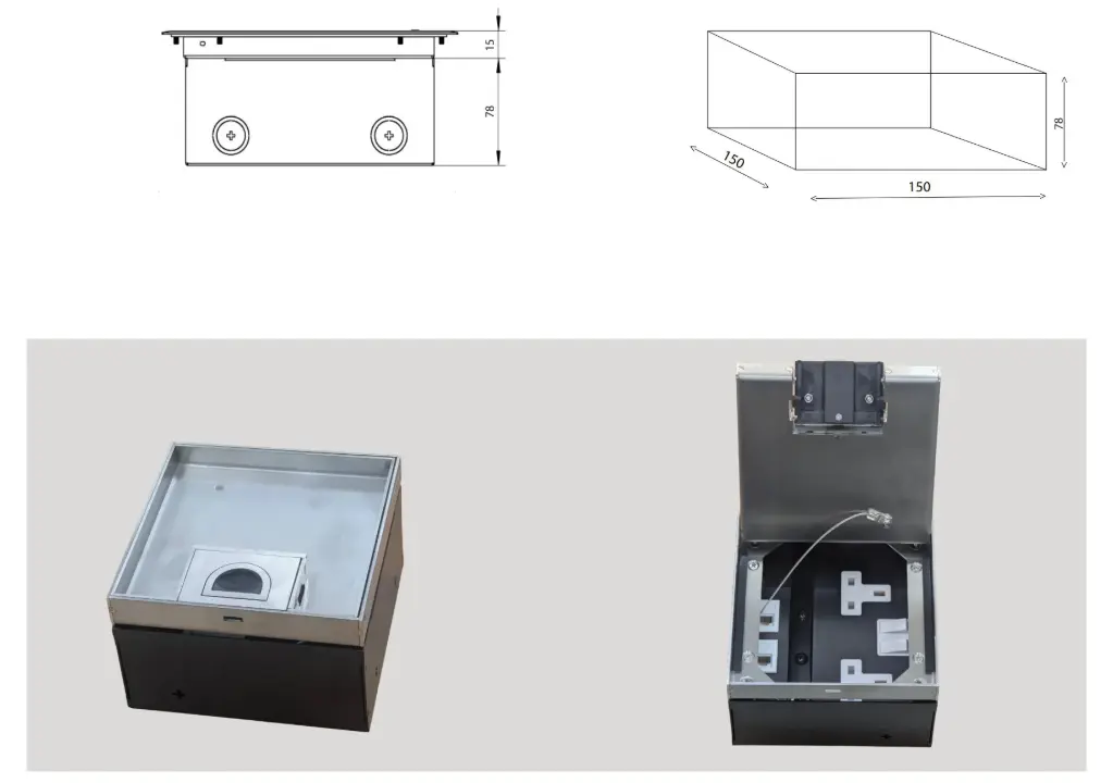 Reforce Premium Floor Box 150 × 150 × 78 mm