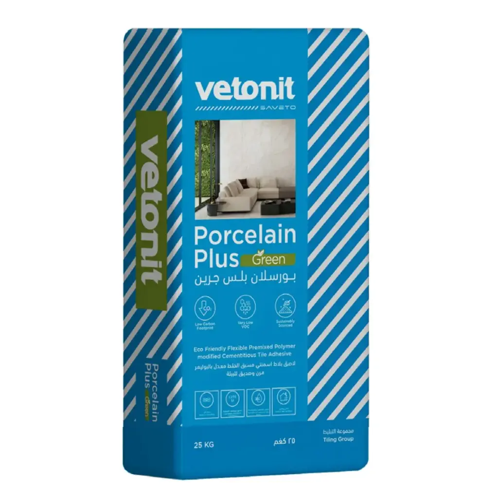 Клей для плитки Vetonit Porcelain Plus Green 25 кг, белый