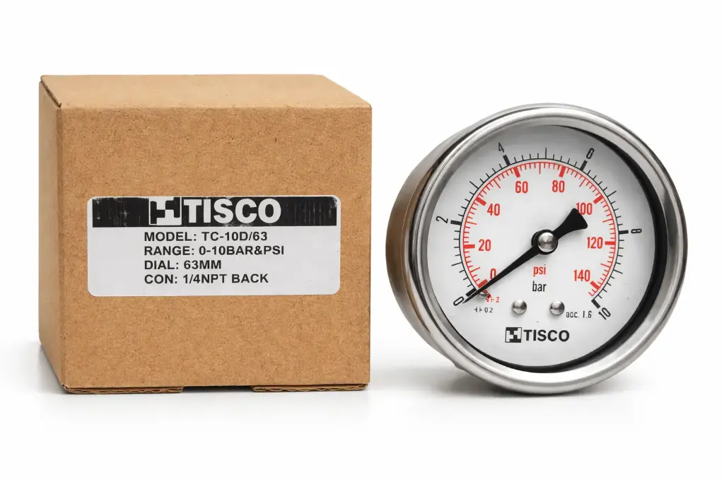 TISCO Pressure Gauge 0–10 Bar