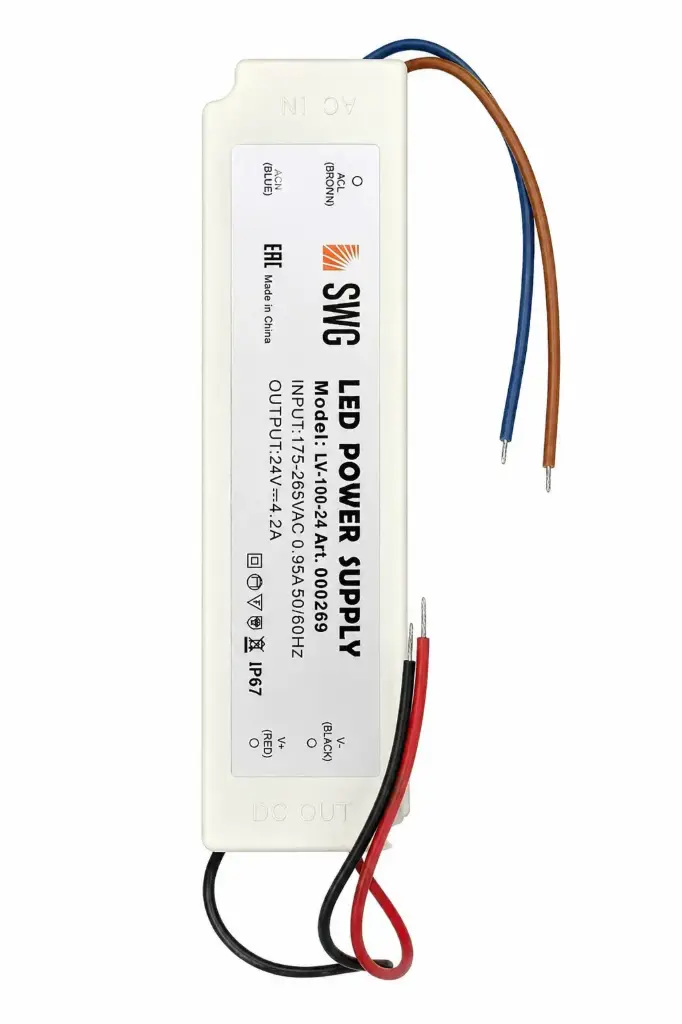 Блок питания для LED-ленты SWG IP67 10 Вт 24В